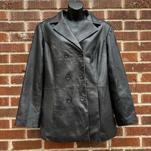 Preston & York Lamb Skin Jacket Women’s Size L Smooth Leather Black Vintage